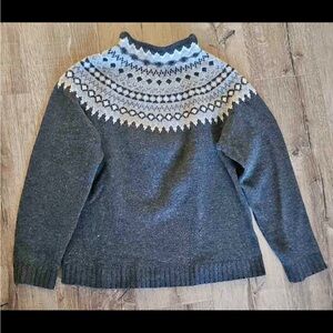 Eddie Bauer Gray Lambswool Sweater